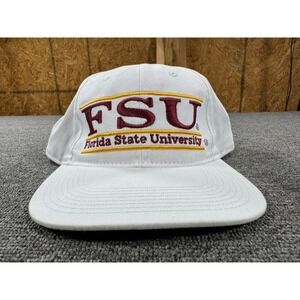 Vintage Florida State Seminoles Hat Cap Snap Back White College FSU Football 90s